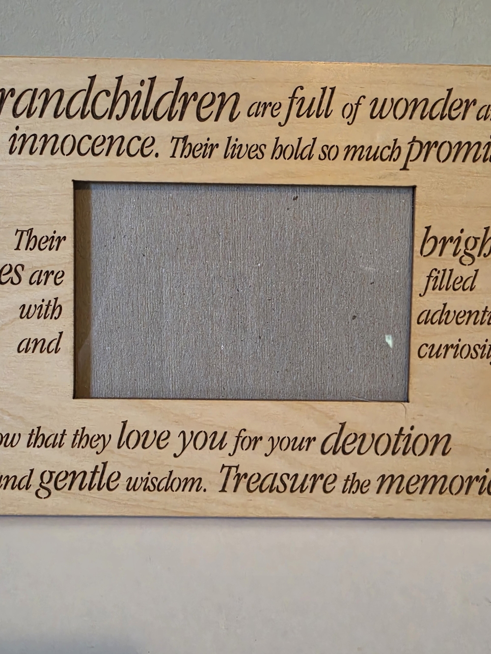 Wooden 'Grandchildren' Photo Frame - Natural Wood